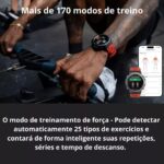 ⁦ساعة ذكية متينة وعسكرية مقاس 48 ملم تي-ريكس 3، نظام تحديد المواقع GPS، خريطة أوفلاين، تشغيل طويل، مقاومة للماء حتى 100 م، 170 وضع للياقة البدنية/التمرين، ذكاء اصطناعي، تحكم صوتي من اميز فيت (أحمر)⁩ - الصورة ⁦5⁩