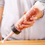 ⁦مكبس حشو السجق اليدوي مصنوع من الفولاذ المقاوم للصدأ، مزود بثلاثة أنابيب للاستخدام في المطبخ من هاهاهاها⁩ - الصورة ⁦7⁩