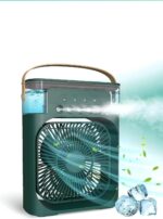 ⁦مروحة تبريد صغيرة محمولة مع 5 بخاخات، مروحة مكتب بمنفذ USB بتيار متردد LED بـ7 ألوان للمكتب والمطبخ المنزلي وغرفة النوم والسكن العشوائي من ماي سوق إي جي⁩ - الصورة ⁦2⁩