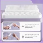 ⁦Self Cleaning Detangling Hair Brush for Women and Men, Organic No Pull Hair Brush, Professional Detangling Brush for Wet and Dry Hair (Purple or Grey)⁩ - الصورة ⁦4⁩