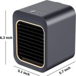 ⁦Air Conditioner Mini Air Cooler 5 In 1 Mobile Air Conditioner Air Purifying Cooler Fan With LED Light 3 Timers And 3 Speeds For Office And Home Fan for Office Multi Color⁩ - الصورة ⁦2⁩