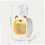 ⁦2 in 1 Portable Mini Evaporative Air Cooler with Water Tank, USB Charging Desk Fan 3 Speeds, Humidifier for Bedroom, Yellow⁩ - الصورة ⁦5⁩