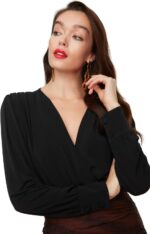 ⁦ترنديول بودي سوت منسوج سادة للنساء TPRSS21BD0029 ترنديول (عبوة من قطعة واحدة)⁩ - الصورة ⁦3⁩