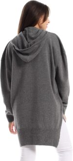 ⁦Andora womens High-Low Knitted Hoodie Pullover Sweater (pack of 1)⁩ - الصورة ⁦7⁩