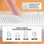 ⁦Self Cleaning Detangling Hair Brush for Women and Men, Organic No Pull Hair Brush, Professional Detangling Brush for Wet and Dry Hair (Purple or Grey)⁩ - الصورة ⁦3⁩