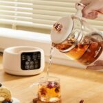 Electric Kettle with Digital Display, Glass Teapot with Temperature Control, Health Brewing Timer, water boiler.