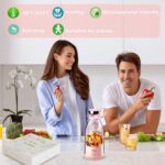 ⁦خلاط عصارة محمول عصير طازج كهربائية لاسلكية محمولة سعة 350 مل مناسب لصنع الفاكهة والحليب المخفوق والعصائر 150.0 واط أبيض، من تافيت⁩ - الصورة ⁦5⁩