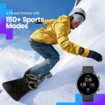 ⁦ساعة امازفيت GTR 3 برو 46 ملم رياضية ذكية مع شاشة اموليد وأكثر من 150 وضع رياضي ونظام GPS ومراقبة معدل نبضات القلب ونوم وتوتر وتشبع أكسجين في الدم ومكالمات بلوتوث وتحكم في موسيقى واليكسا مدمجة، أسود⁩ - الصورة ⁦4⁩
