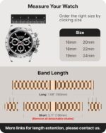 ⁦Fullmosa Bracelet Compatible with Samsung Garmin,24 mm 22 mm 20 mm 19 mm 18 mm 16 mm 14 mm Stainless Steel Watch Strap for Women Men⁩ - الصورة ⁦5⁩