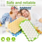 ⁦DOCOSS Pack of 3 Silicone Ice Mold Premium Ice Cube Moulds Maker 37 Cavity Silicon Ice Tray for Freezer Ice Cube Trays with Lid (Multicolor)⁩ - الصورة ⁦8⁩