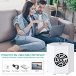 ⁦مروحة تكييف هواء صغيرة محمولة، مروحة تبريد شخصية صغيرة بمنفذ USB لسطح المكتب مع صندوق ثلج، سرعتان ومقبض للسيارة والمكتب والسكن الجامعي⁩ - الصورة ⁦4⁩