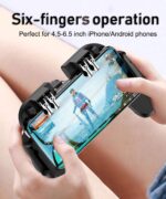 ⁦4 Trigger Mobile Game Controller with Cooling Fan for PUBG/Call of Duty/Fortnite [6 Finger Operation] YOBWIN L1R1 L2R2 Gaming Grip Gamepad Mobile Controller Trigger for 4.7-6.5" iOS Android Phone⁩ - الصورة ⁦2⁩