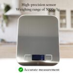 ⁦WIWUE GUO Digital Food Kitchen Scale Baking, Cooking, Keto and Meal Prep, Small, 304 Stainless Steel， High Precise Measuring Scale for Food Ounces and Grams, Blue Surface with Backlit LCD Display⁩ - الصورة ⁦6⁩