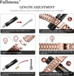 ⁦Fullmosa Bracelet Compatible with Samsung Garmin,24 mm 22 mm 20 mm 19 mm 18 mm 16 mm 14 mm Stainless Steel Watch Strap for Women Men⁩ - الصورة ⁦7⁩