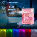 ⁦مروحة تكييف هواء صغيرة مدمجة 4 في 1 من درومستون مزودة بمنفذ USB وضوضاء منخفضة وخزان مياه سعة 600 مل مثالي للتخييم والمنزل والمكتب درامستون عرض صيفي - بينك زهري⁩ - الصورة ⁦7⁩