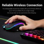 Redragon M602-KS Griffin RGB Wireless Gaming Mouse - 8,000 DPI (Black) - الصورة 3