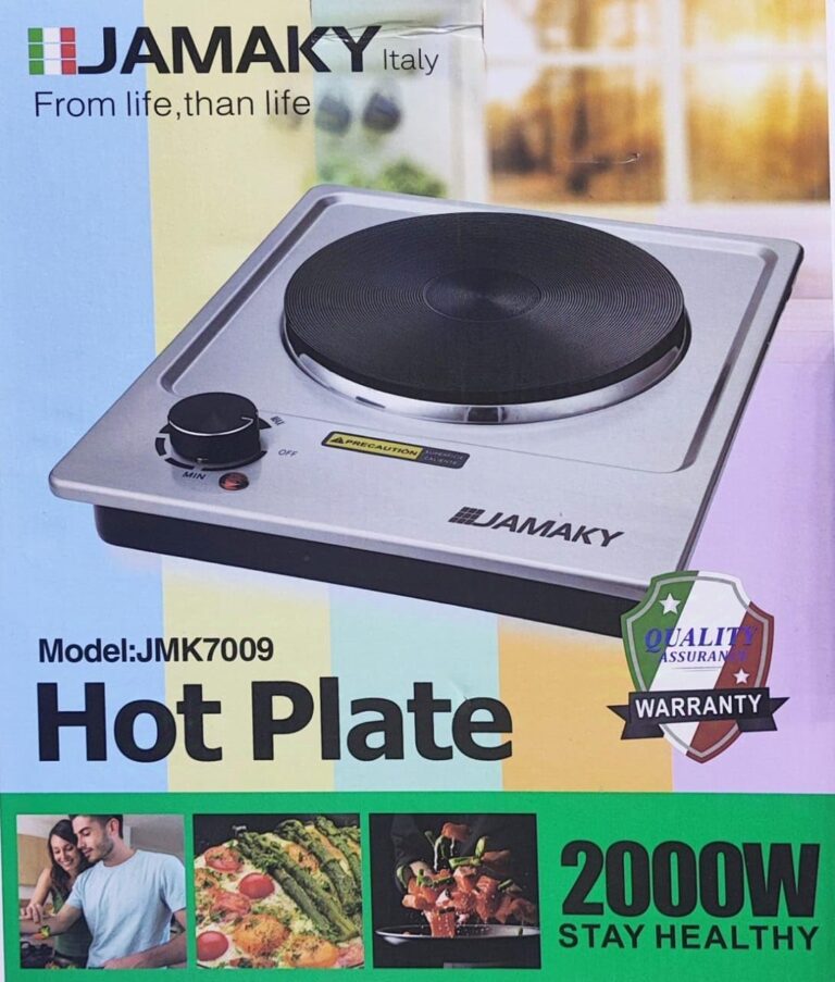 جاماكى سخان كهربائي بلاطة واحدة، استانلس ستيل، 2000 واط، موديل JMK 7009، تصميم إيطالي