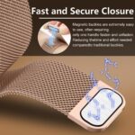 ⁦O Ozone Strap Compatible with Huawei Watch Fit 4 / Fit 4 Pro/Fit 3, Metal Mesh with Magnetic Closure, Magnetic Milanese Loop Replacement for Men & Women- Rose Gold⁩ - الصورة ⁦3⁩