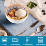 ⁦بولات تقديم من السيراميك، بولة أرز مع صندوق هدايا، بولات فخار بنمط بوهيمي، بولات تقديم بورسلين للأرز والكريمة والحلويات من سكيلانج، 300 مل، مجموعة من 6 قطع⁩ - الصورة ⁦6⁩