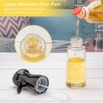بخاخ زيت زيتون للطبخ - زجاجة موزع زيت زجاجية سعة 200 مل - زجاجات بخاخ قابلة لاعادة الملء من الدرجة الغذائية للمطبخ والمقلاة الهوائية والسلطة والخبز والشواء والقلي - الصورة 3