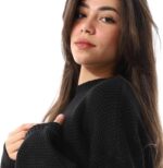 ⁦كنزة بولوفر من أندورا برقبة دائرية للنساء، تصميم فضفاض بأكمام طويلة، مصنوعة من الأكريليك، مقاس متوسط⁩ - الصورة ⁦4⁩