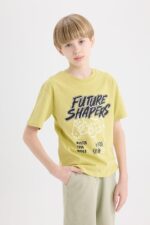 ⁦ديفاكتو تيشرت كاجوال باكمام قصيرة ورقبة دائرية ضيقة واكمام قصيرة للاولاد D9282A8⁩ - الصورة ⁦3⁩