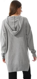 ⁦Andora womens High-Low Knitted Hoodie Pullover Sweater (pack of 1)⁩ - الصورة ⁦3⁩