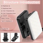 ⁦Selfie Light, 60 LED 2200mAh Rechargeable Cell Phone Fill Light 7 Modes, 10-Level Brightness, Portable Clip on Light for Phone/Tablet/Laptop, Zoom Call Vlog Makeup TikTok Video Fill Light⁩ - الصورة ⁦8⁩