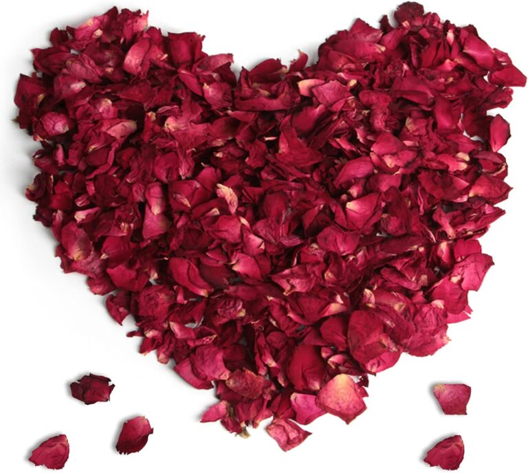 Qfeley Dried Rose Petals, Real Red Rose Petals 150g Dry Rose Petals for Bath Foot Bath Shower Arts Crafts Wedding DIY Accessories