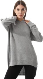 ⁦Andora womens High-Low Knitted Hoodie Pullover Sweater (pack of 1)⁩ - الصورة ⁦9⁩