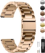 Fullmosa Bracelet Compatible with Samsung Garmin,24 mm 22 mm 20 mm 19 mm 18 mm 16 mm 14 mm Stainless Steel Watch Strap for Women Men