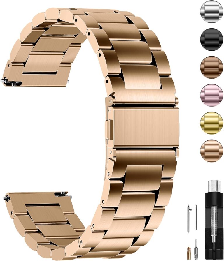 Fullmosa Bracelet Compatible with Samsung Garmin,24 mm 22 mm 20 mm 19 mm 18 mm 16 mm 14 mm Stainless Steel Watch Strap for Women Men