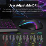 Redragon M602-KS Griffin RGB Wireless Gaming Mouse - 8,000 DPI (Black) - الصورة 4