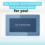 ⁦Ultra Thin Super Absorbent - Quick Dry Bath Mat - Stylish Non-Slip Design - Machine Washable and Durable for Your Bathroom - Non-Slip Bath Mats - Modern and Beautiful Mat (Blue)⁩ - الصورة ⁦5⁩