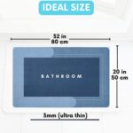 ⁦Ultra Thin Super Absorbent - Quick Dry Bath Mat - Stylish Non-Slip Design - Machine Washable and Durable for Your Bathroom - Non-Slip Bath Mats - Modern and Beautiful Mat (Blue)⁩ - الصورة ⁦2⁩