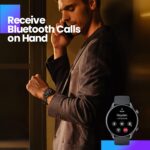 ⁦ساعة امازفيت GTR 3 برو 46 ملم رياضية ذكية مع شاشة اموليد وأكثر من 150 وضع رياضي ونظام GPS ومراقبة معدل نبضات القلب ونوم وتوتر وتشبع أكسجين في الدم ومكالمات بلوتوث وتحكم في موسيقى واليكسا مدمجة، أسود⁩ - الصورة ⁦3⁩