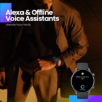 ⁦ساعة امازفيت GTR 3 برو 46 ملم رياضية ذكية مع شاشة اموليد وأكثر من 150 وضع رياضي ونظام GPS ومراقبة معدل نبضات القلب ونوم وتوتر وتشبع أكسجين في الدم ومكالمات بلوتوث وتحكم في موسيقى واليكسا مدمجة، أسود⁩ - الصورة ⁦6⁩