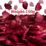 ⁦Qfeley Dried Rose Petals, Real Red Rose Petals 150g Dry Rose Petals for Bath Foot Bath Shower Arts Crafts Wedding DIY Accessories⁩ - الصورة ⁦2⁩