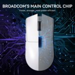 ⁦ماوس العاب لاسلكي خفيف الوزن X11 من اتاك شارك مع قاعدة شحن RGB، وضع ثلاثي 2.4G/USB-C سلكي/بلوتوث، 22K DPI، مستشعر بصري PAW3311، مفتاح هويو، 5 ازرار قابلة للبرمجة للكمبيوتر/ماك (ابيض)⁩ - الصورة ⁦7⁩
