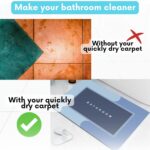 ⁦Ultra Thin Super Absorbent - Quick Dry Bath Mat - Stylish Non-Slip Design - Machine Washable and Durable for Your Bathroom - Non-Slip Bath Mats - Modern and Beautiful Mat (Blue)⁩ - الصورة ⁦6⁩