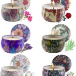 مجموعة شموع صويا طبيعية معطرة للعلاج العطري باللافندر والفانيليا والفريزيا والروزماري والياسمين بعلبة للسفر للاسترخاء وتخفيف التوتر، في المنزل والاستحمام والسبا واليوغا، هدية للنساء 6×2.5 اونصة