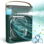 Generic Portable Air Cooler, 3-in-1 Mini Cooler, Home & Office, Green, Portable, Quiet