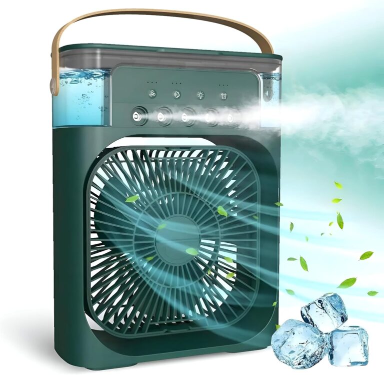 Generic Portable Air Cooler, 3-in-1 Mini Cooler, Home & Office, Green, Portable, Quiet