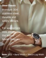 ⁦Fullmosa Bracelet Compatible with Samsung Garmin,24 mm 22 mm 20 mm 19 mm 18 mm 16 mm 14 mm Stainless Steel Watch Strap for Women Men⁩ - الصورة ⁦3⁩