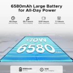 ⁦دوجي تاب A9 برو (واي فاي)، (ROM: 4+16) 20GB + RAM: 128G)، 10.1 انش، شاشة IPS LCD HD، بطارية 6580mAh، اندرويد 15، ضمان 12 شهر (اسود)⁩ - الصورة ⁦2⁩