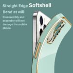 ⁦EASSGU Galvanised Frame Mobile Phone Case for Samsung Galaxy A25 5G (6.5 Inches), Soft TPU Silicone Protective Case - Green⁩ - الصورة ⁦3⁩