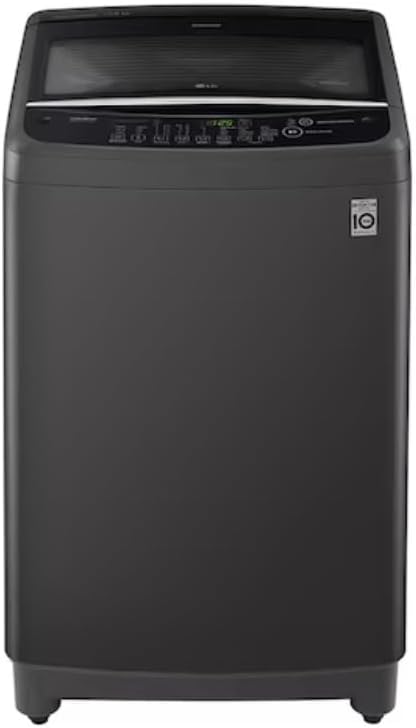 LG غسالة تحميل علوي 13 كجم، عاكس ذكي، تيربو درام، باب هيدروليكي، تشخيص ذكي، تقنية لوديسيبل - رمادي داكن T1366NEHG2