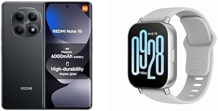 XIAOMI Redmi Note 15 Smartphone (6+128 GB), 108 MP camera, Black,18 Months Local Warranty + Free Redmi Watch 5 Active Smartwatch 18 Day Battery, 140+ Sports Modes