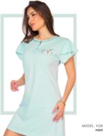 ⁦كوتون زون ملابس منزلية للنساء - قميص نصف طويل من القطن - R1129⁩ - الصورة ⁦2⁩