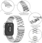 ⁦سوار من الستانلس ستيل من Nopatia متوافق مع Huawei Watch Fit 4، حزام معدني قابل للتعديل، مشبك قابل للطي آمن، سوار عمل رسمي للرجال والنساء⁩ - الصورة ⁦4⁩